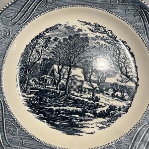 Vintage Blue and White Scenic Plate